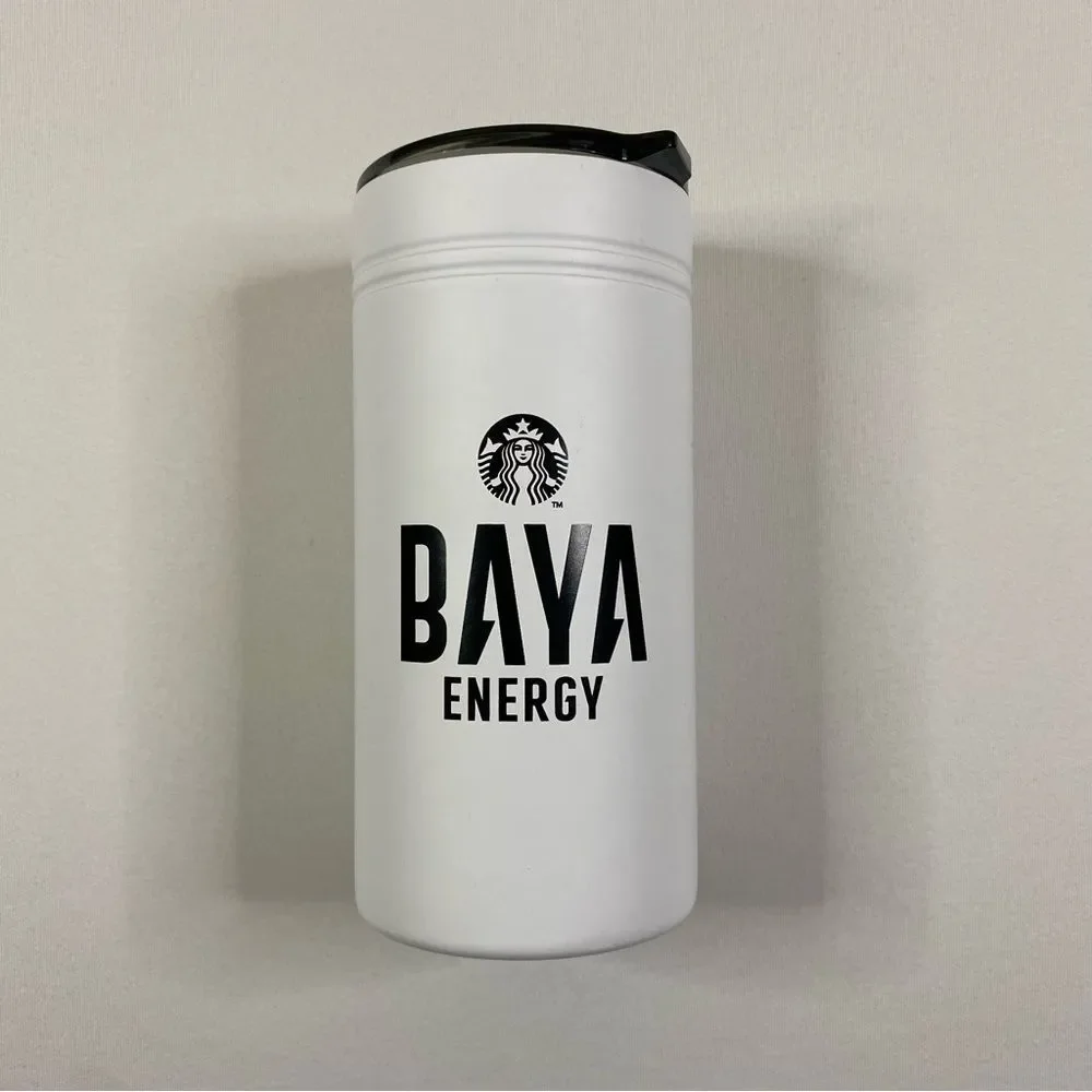Starbucks Baya‎ Energy Tumbler Matte White Stainless Steel Coffee